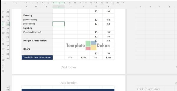 Kitchen Renovation Budget Template